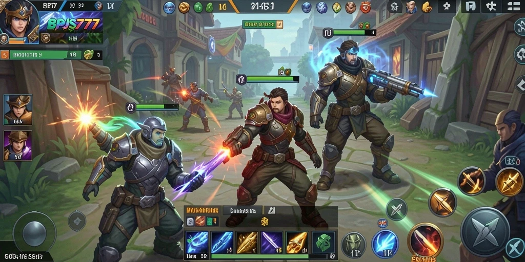 Tampilan menarik dari gameplay BPJS777 yang penuh aksi MOBA.