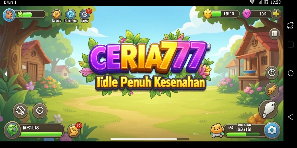 Tampilan gameplay CERIA777 yang ceria dan dinamis.