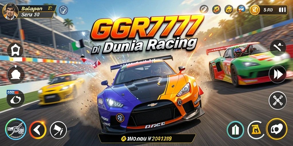Tampilan action balapan seru di GGR7777 dengan berbagai lintasan.