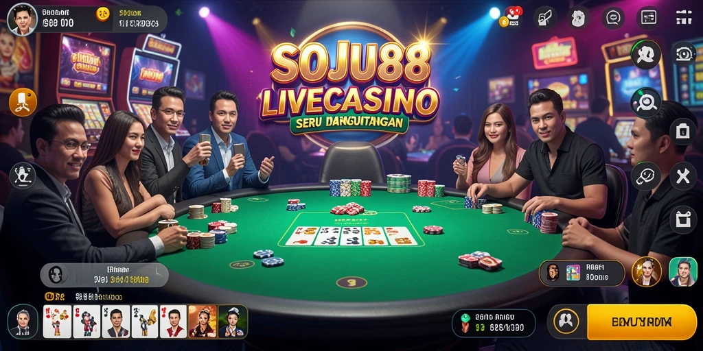 Tampilan gameplay seru dan interaktif dari SOJU88 Live Casino.